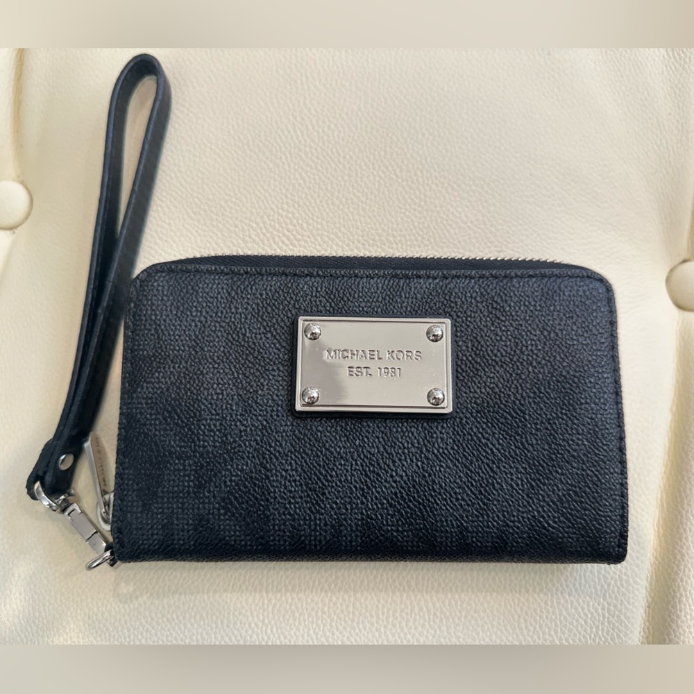 Michael Kors Black Wallet with Silver Accents